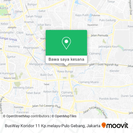 Peta BusWay Koridor 11 Kp.melayu-Pulo Gebang