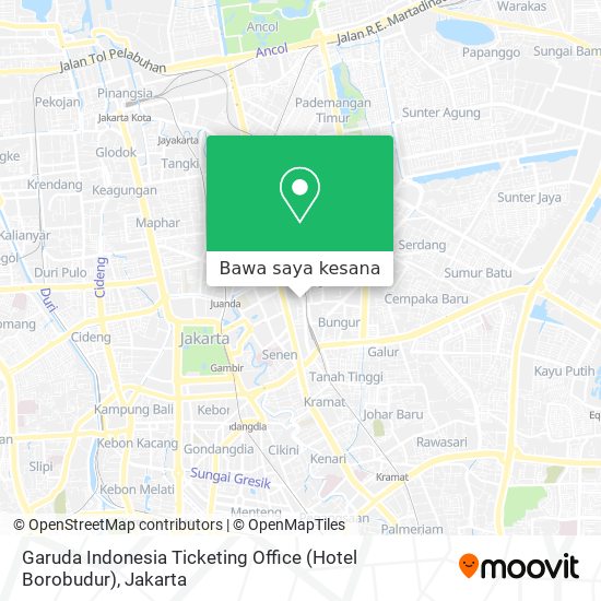Peta Garuda Indonesia Ticketing Office (Hotel Borobudur)