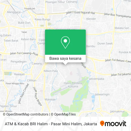 Peta ATM & Kacab BRI Halim - Pasar Mini Halim