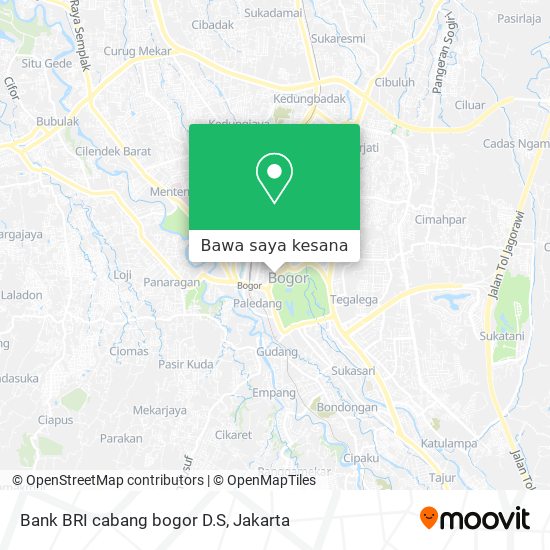 Peta Bank BRI cabang bogor D.S