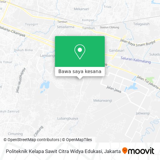 Peta Politeknik Kelapa Sawit Citra Widya Edukasi