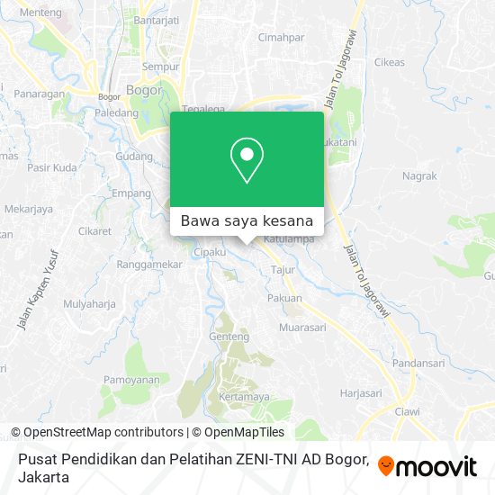 Peta Pusat Pendidikan dan Pelatihan ZENI-TNI AD Bogor