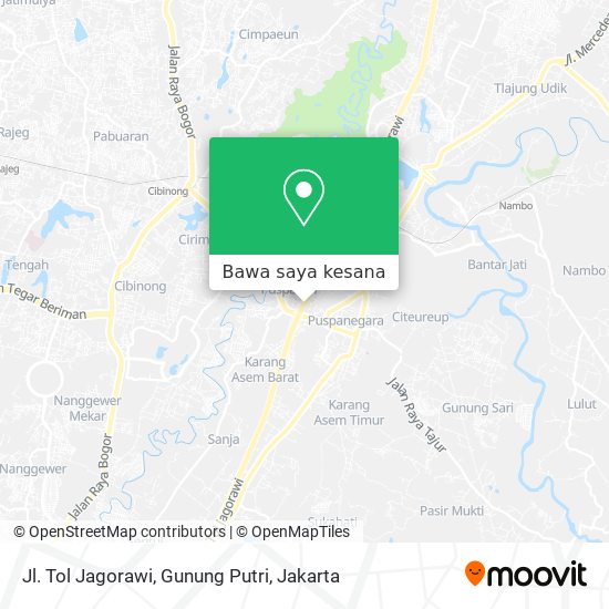 Peta Jl. Tol Jagorawi, Gunung Putri