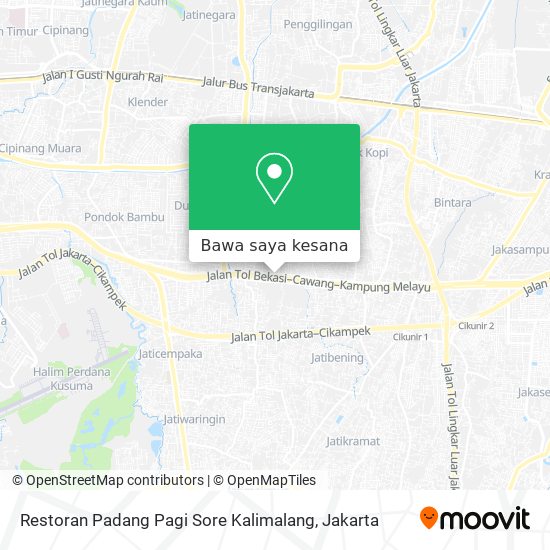 Peta Restoran Padang Pagi Sore Kalimalang