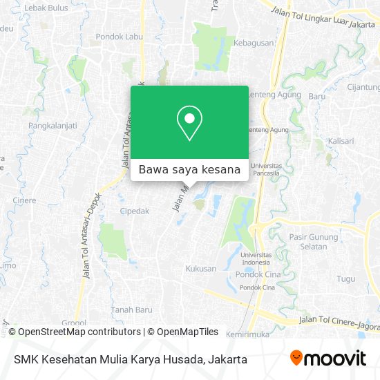 Peta SMK Kesehatan Mulia Karya Husada