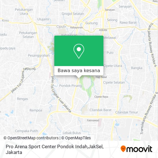 Peta Pro Arena Sport Center Pondok Indah,JakSel