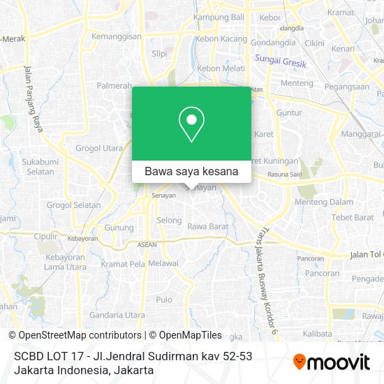Cara ke SCBD LOT 17 - Jl.Jendral Sudirman kav 52-53 Jakarta Indonesia