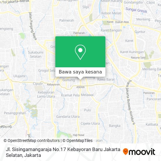 Peta Jl. Sisingamangaraja No.17 Kebayoran Baru Jakarta Selatan
