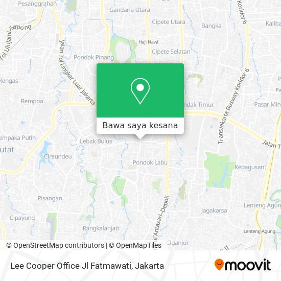 Peta Lee Cooper Office Jl Fatmawati
