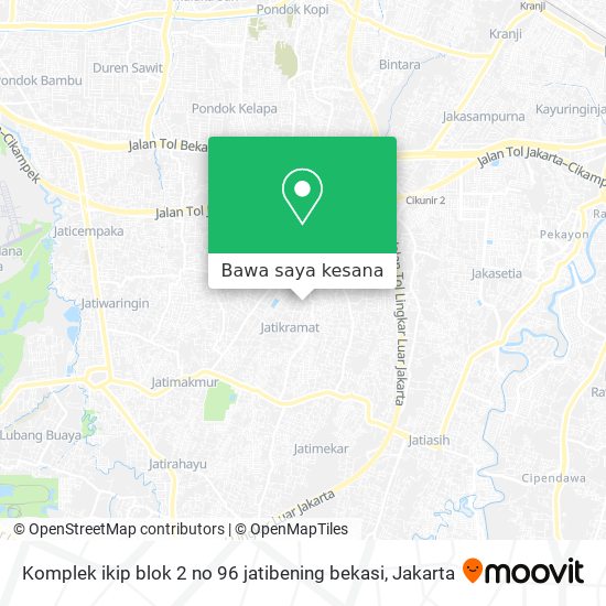 Peta Komplek ikip blok 2 no 96 jatibening bekasi