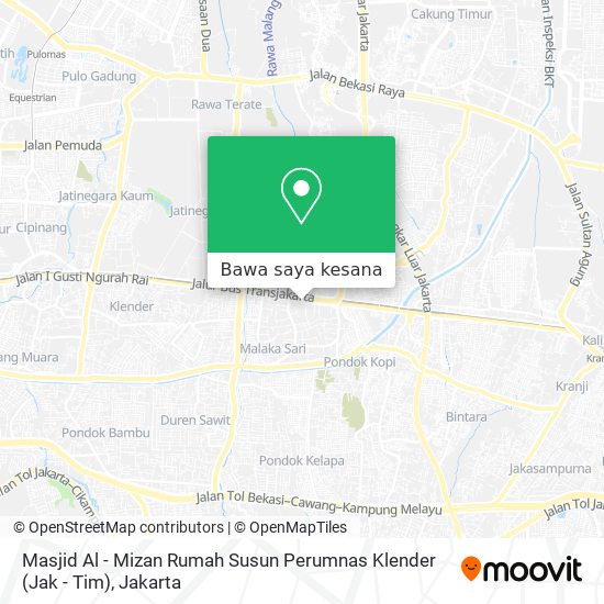 Peta Masjid Al - Mizan Rumah Susun Perumnas Klender (Jak - Tim)