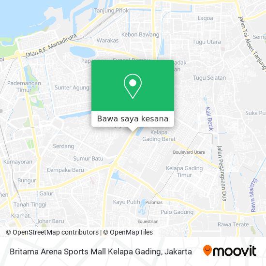 Peta Britama Arena Sports Mall Kelapa Gading