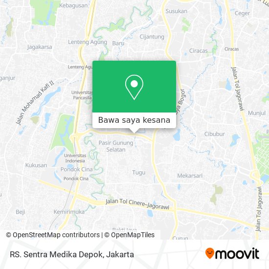 Peta RS. Sentra Medika Depok