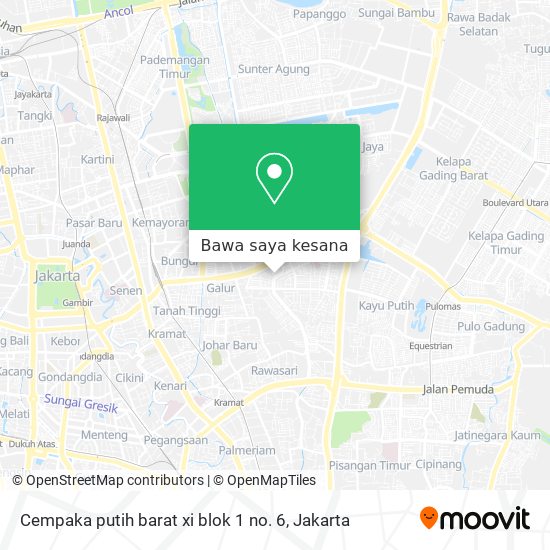 Peta Cempaka putih barat xi blok 1 no. 6