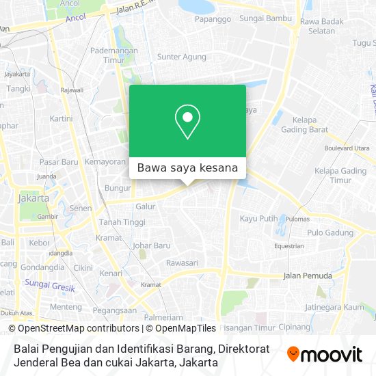 Peta Balai Pengujian dan Identifikasi Barang, Direktorat Jenderal Bea dan cukai Jakarta