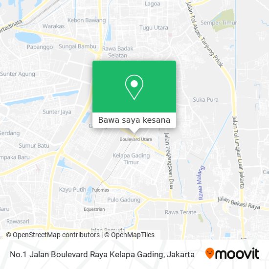 Peta No.1 Jalan Boulevard Raya Kelapa Gading