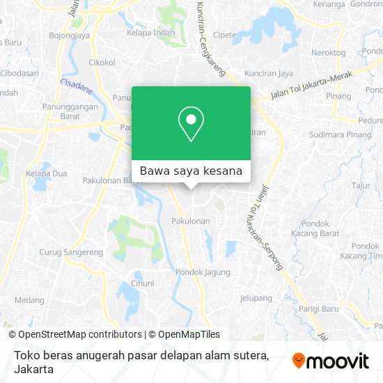 Peta Toko beras anugerah pasar delapan alam sutera