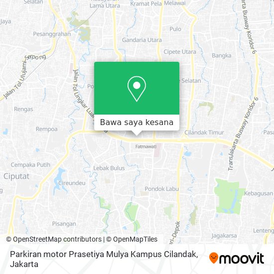 Peta Parkiran motor Prasetiya Mulya Kampus Cilandak