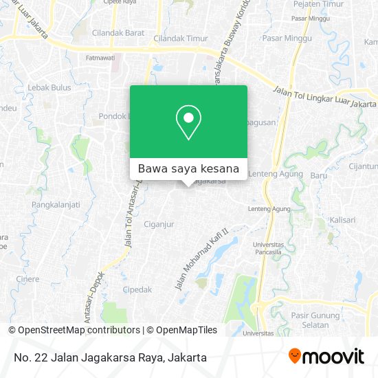 Peta No. 22 Jalan Jagakarsa Raya