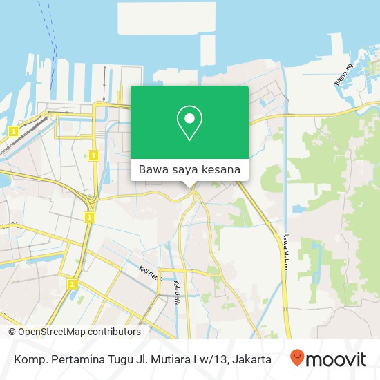 Peta Komp. Pertamina Tugu Jl. Mutiara I w / 13