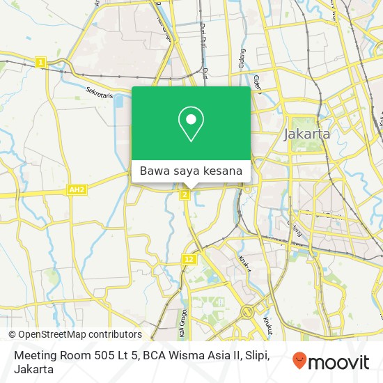 Peta Meeting Room 505 Lt 5, BCA Wisma Asia II, Slipi