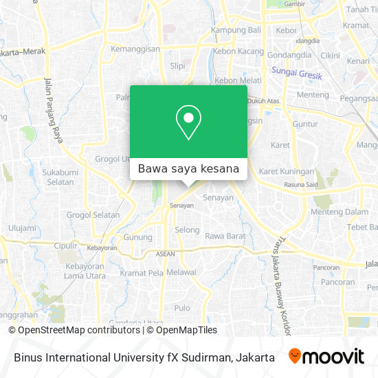 Peta Binus International University fX Sudirman