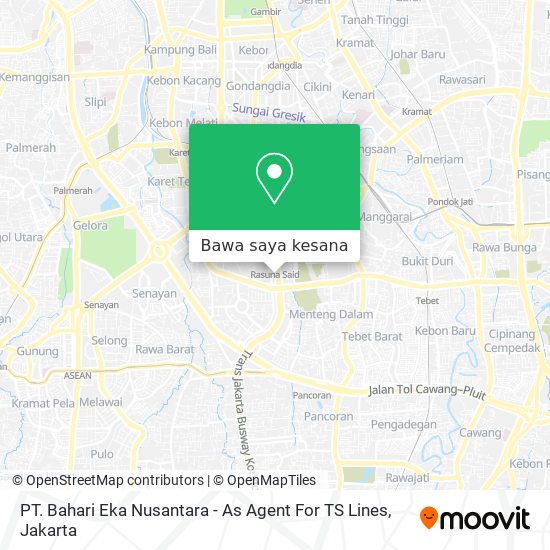 Peta PT. Bahari Eka Nusantara - As Agent For TS Lines
