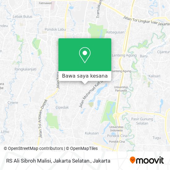 Peta RS Ali Sibroh Malisi, Jakarta Selatan.