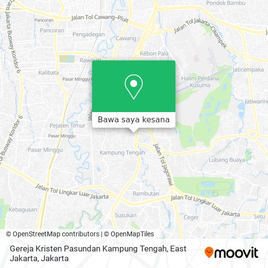 Peta Gereja Kristen Pasundan Kampung Tengah, East Jakarta