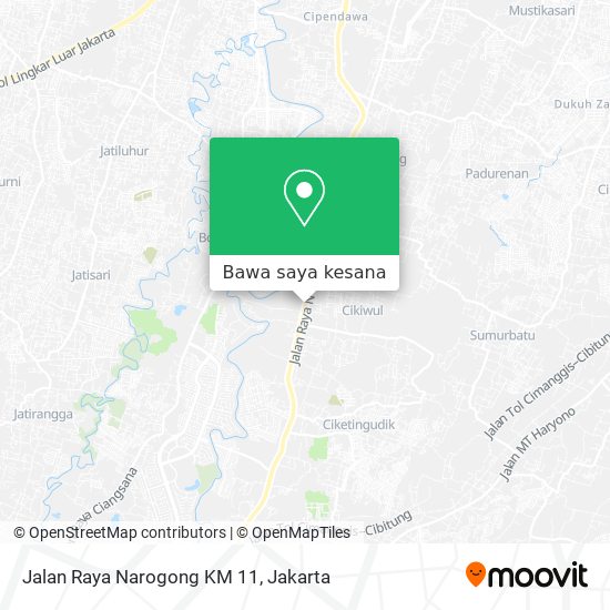 Peta Jalan Raya Narogong KM 11