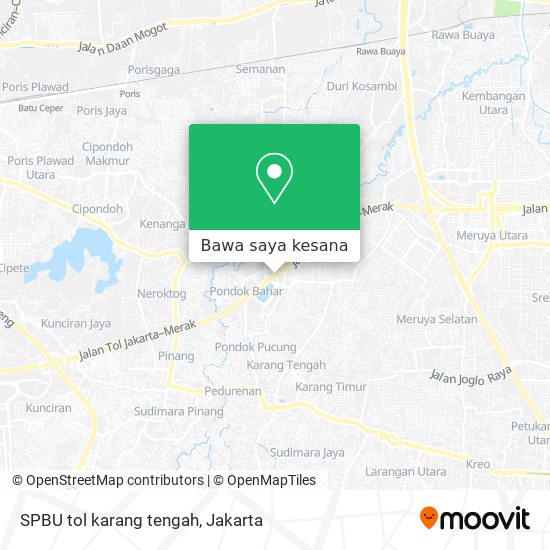 Peta SPBU tol karang tengah