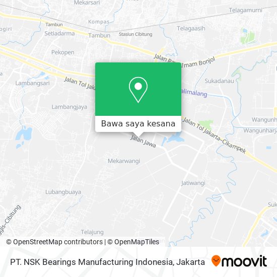 Peta PT. NSK Bearings Manufacturing Indonesia
