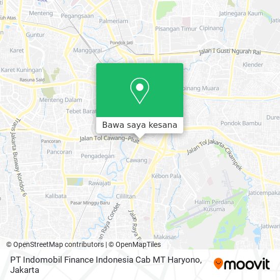 Peta PT Indomobil Finance Indonesia Cab MT Haryono