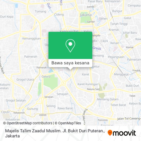 Peta Majelis Ta'lim Zaadul Muslim.
Jl. Bukit Duri Puteran.