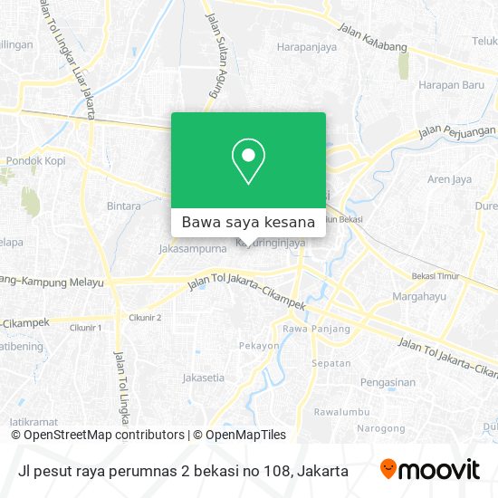 Peta Jl pesut raya perumnas 2 bekasi no 108