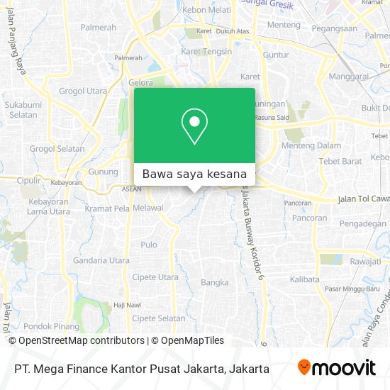 Peta PT. Mega Finance Kantor Pusat Jakarta