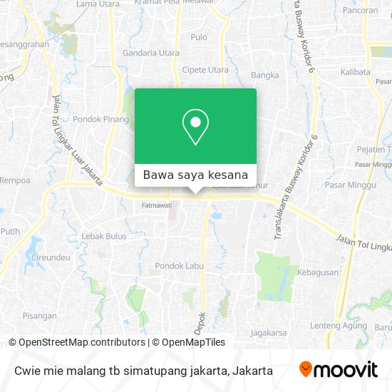 Peta Cwie mie malang tb simatupang jakarta