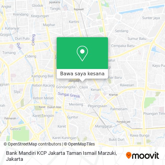 Peta Bank Mandiri KCP Jakarta Taman Ismail Marzuki