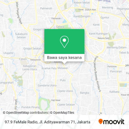 Peta 97.9 FeMale Radio, Jl. Adityawarman 71