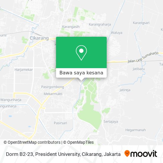 Peta Dorm B2-23, President University, Cikarang