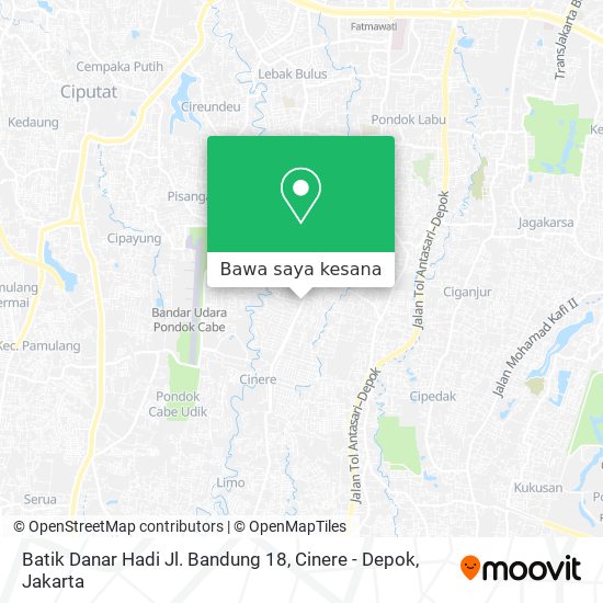 Peta Batik Danar Hadi Jl. Bandung 18, Cinere - Depok