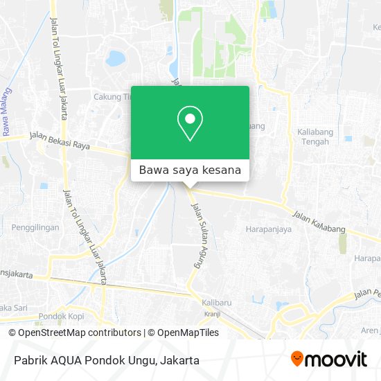 Peta Pabrik AQUA Pondok Ungu