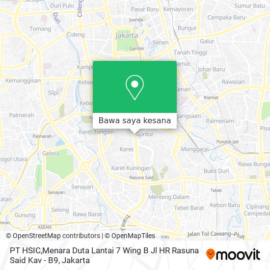 Peta PT HSIC,Menara Duta Lantai 7 Wing B Jl HR Rasuna Said Kav - B9