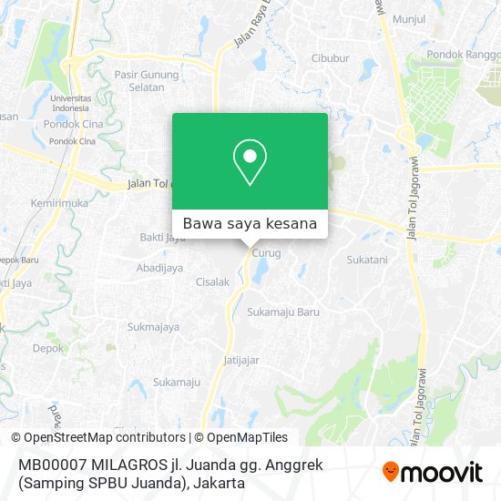 Peta MB00007 MILAGROS jl. Juanda gg. Anggrek (Samping SPBU Juanda)