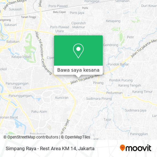 Peta Simpang Raya - Rest Area KM 14