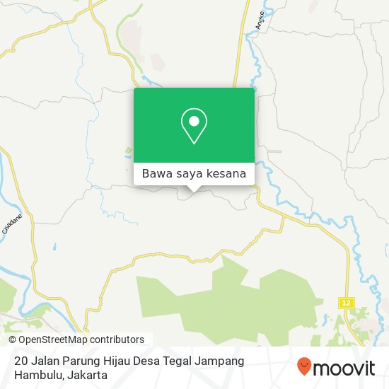 Peta 20 Jalan Parung Hijau Desa Tegal Jampang Hambulu