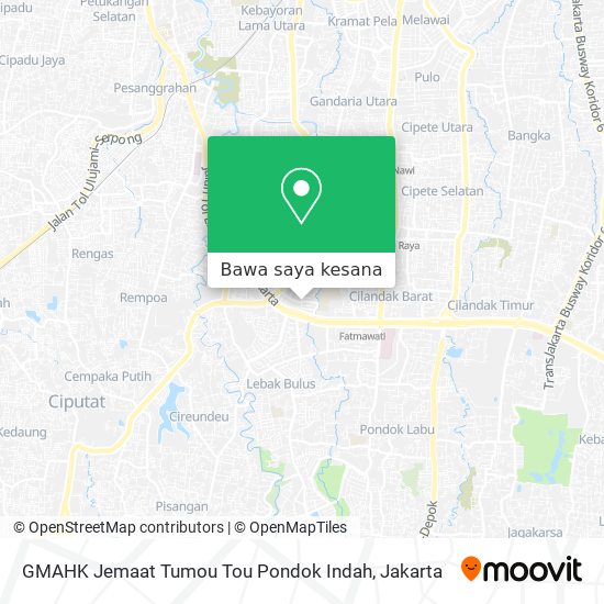 Peta GMAHK Jemaat Tumou Tou Pondok Indah