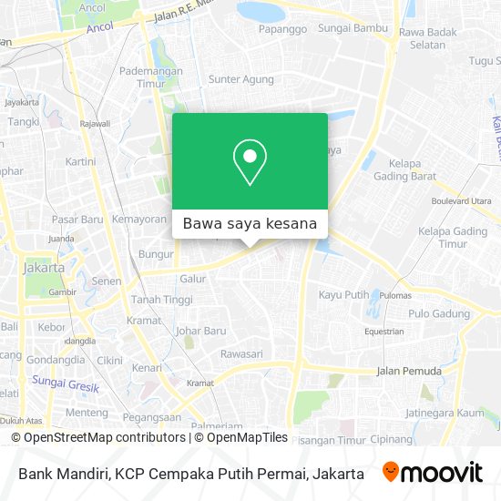 Peta Bank Mandiri, KCP Cempaka Putih Permai