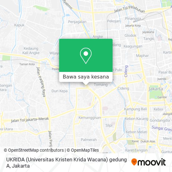 Peta UKRIDA (Universitas Kristen Krida Wacana) gedung A