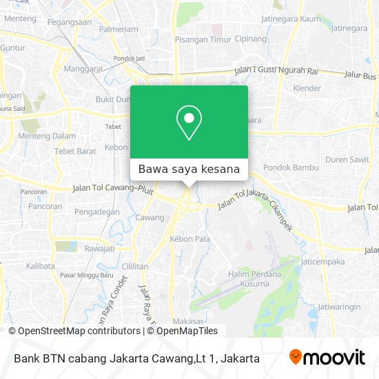 Peta Bank BTN cabang Jakarta Cawang,Lt 1